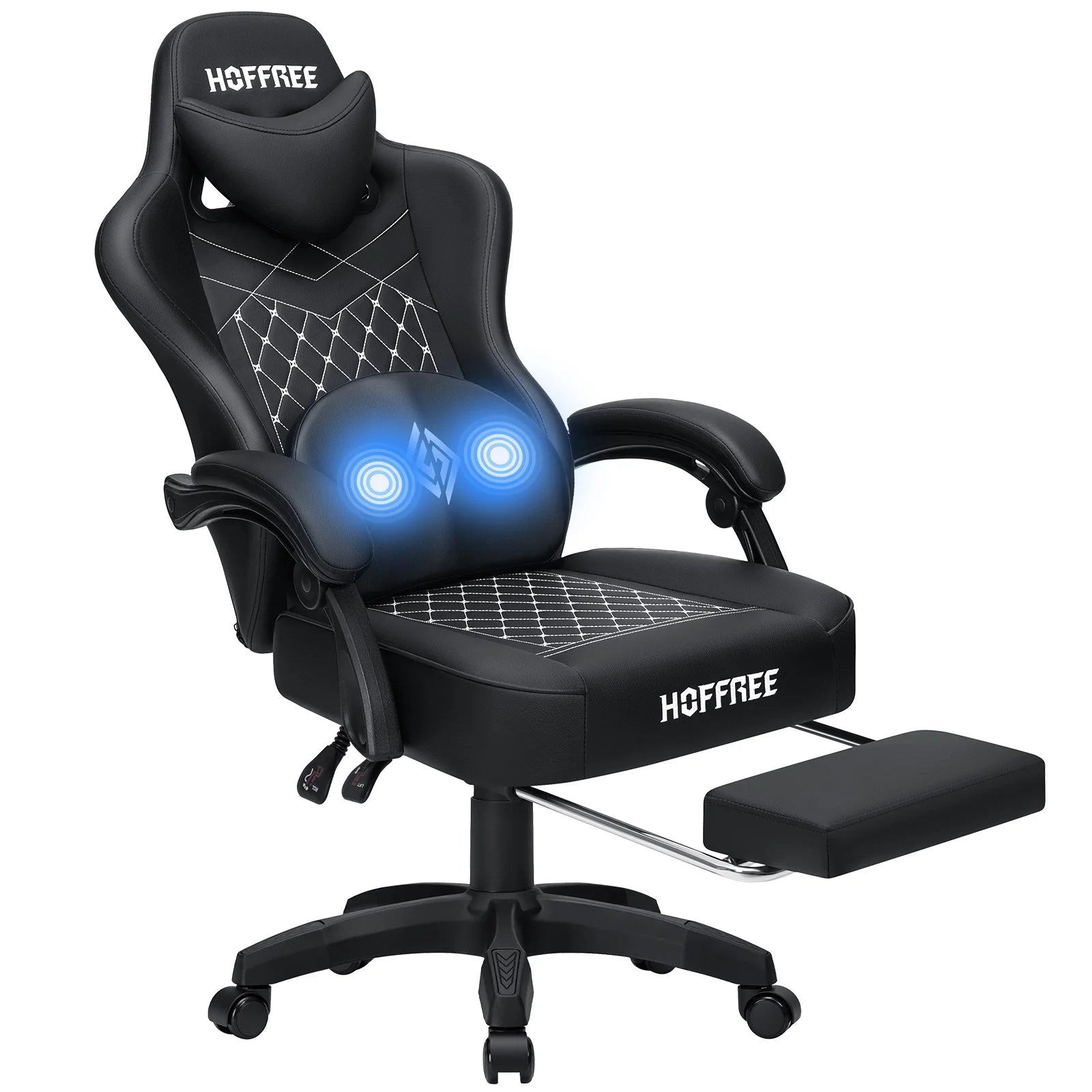 Ergonomic Adjustable Lumbar Cushion Headrest Single Function Massage