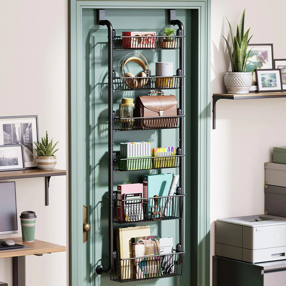 Over The Door Adjustable Basket Space-Saving Organizer