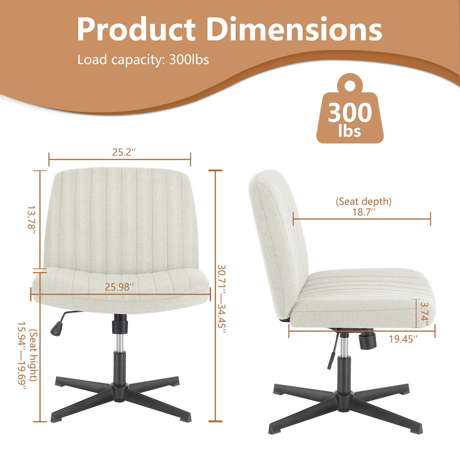 JHK Cross Legged Office Living Room Rocking Chair