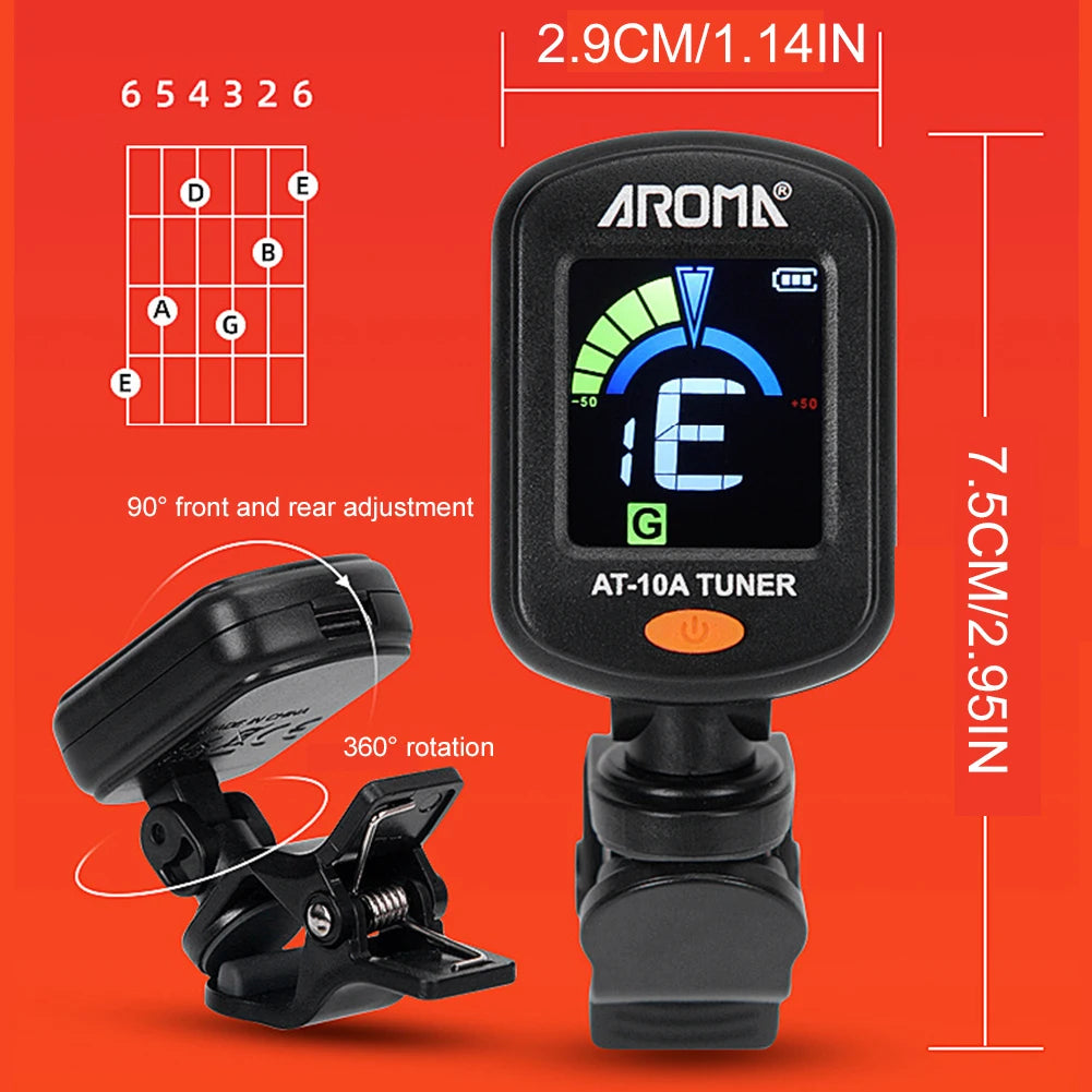 Digital Electronic Tuner Foldable Rotatable Rechargeable
