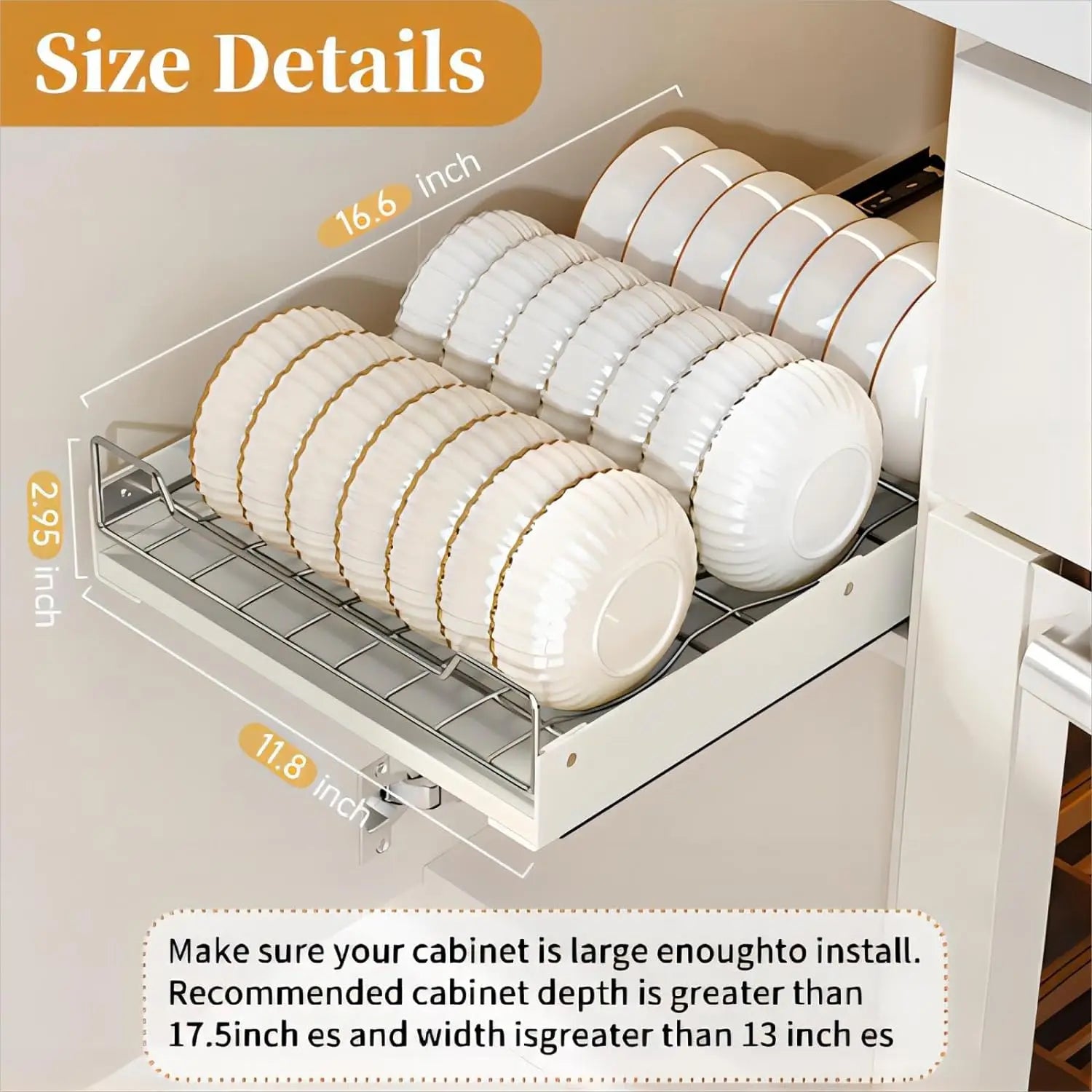 Pull out Heavy Duty Sliding Basket Drawer
