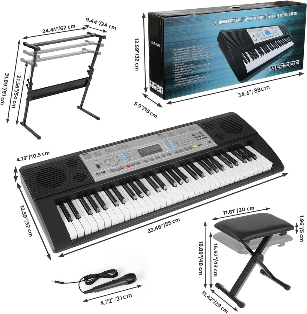 61 Key Digital Piano Keyboard Set for Kids