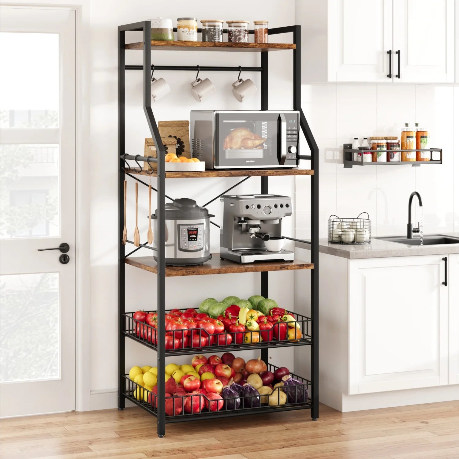 Kitchen Bakers Rack Microwave Oven Bar Station