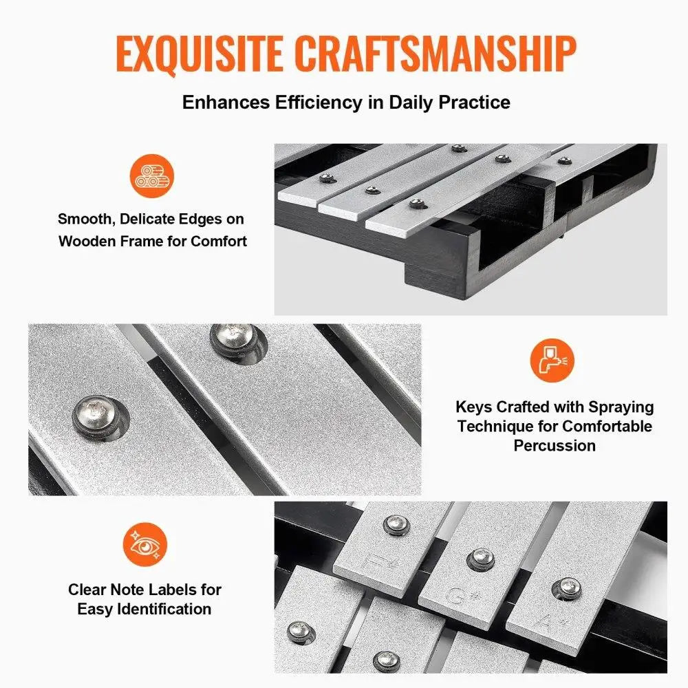 30-Note Glockenspiel Xylophone Set w/Mallets & Sticks