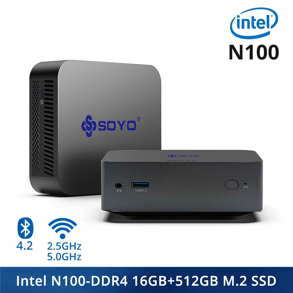 SOYO M2 Plus Mini PC Intel Alder Lake N100 Windows11 Pro 8