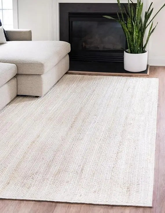 Handwoven Area Rug - Feet Natural Yarn - Vintage