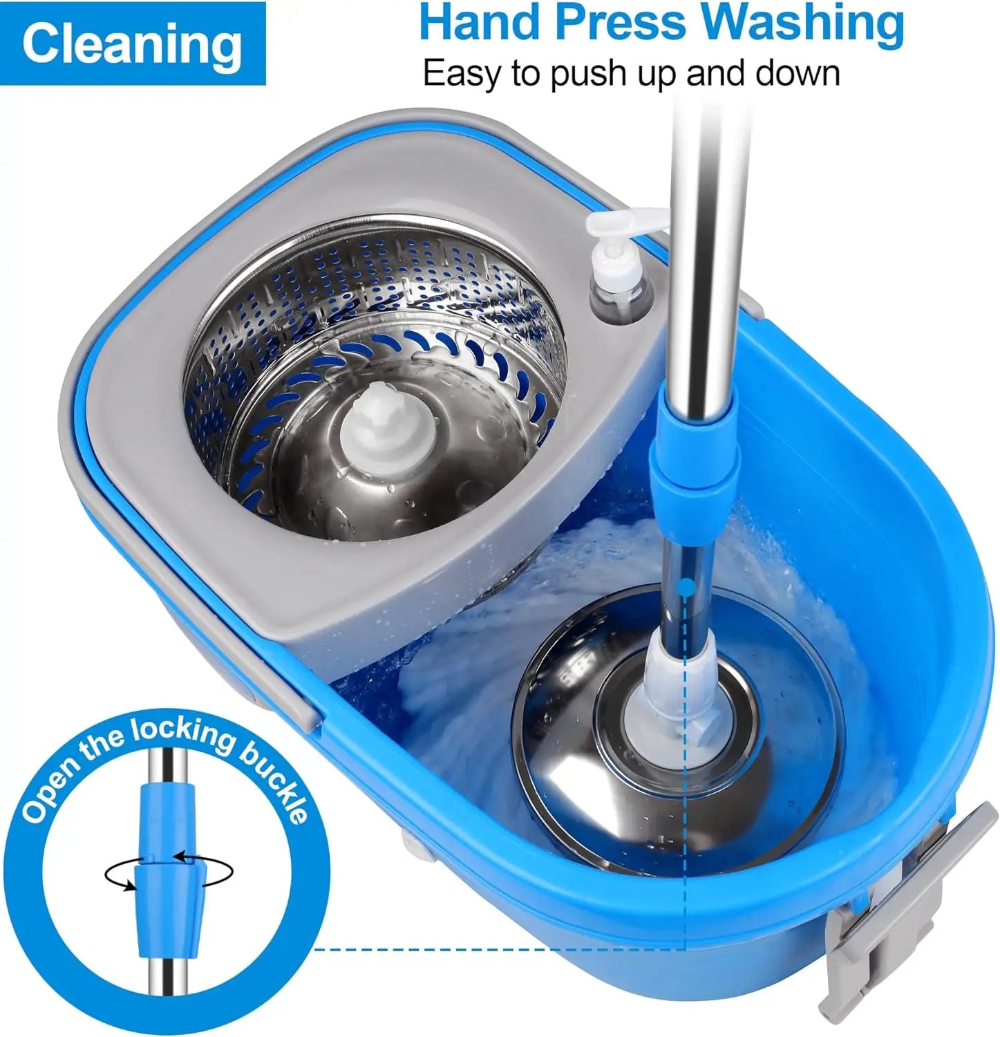 3 Microfiber Replacement Heads, 61" Extended Handle Household Item