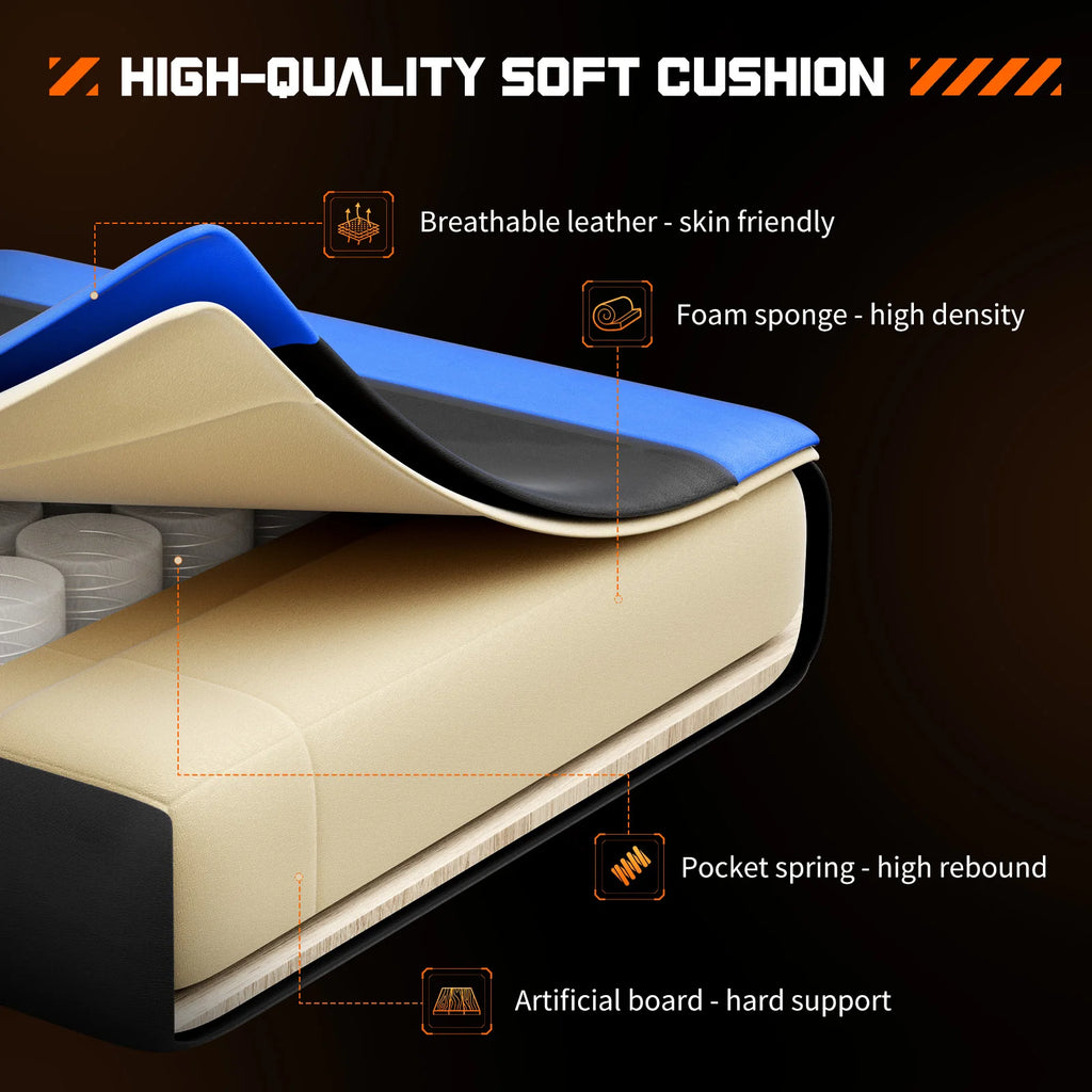 JHK Ergonomic Leather with Headrest and Lumbar Support