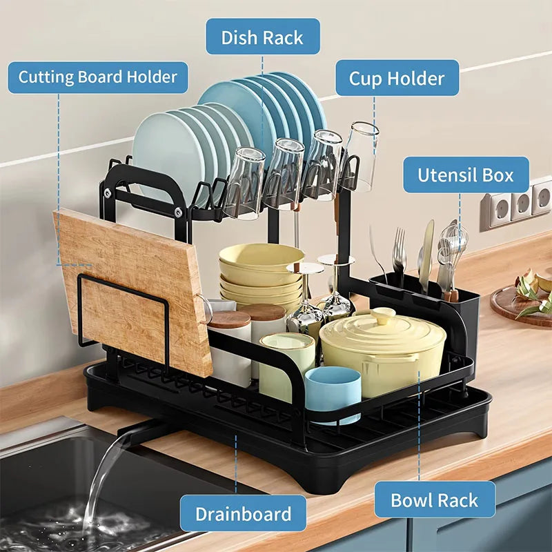 New 360° rotating storage rack double-layer