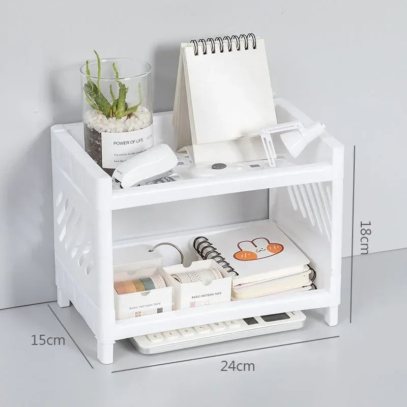 1PC Double Layer Storage Rack Rectangular