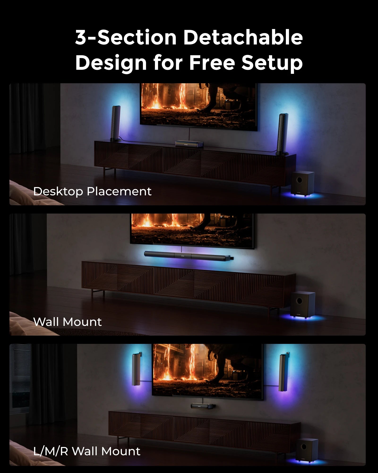 ULTIMEA 5.1 Detachable Soundbar for TV with Dolby Atmos