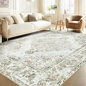 Area Rug Vintage Large Washable Retro Medallion