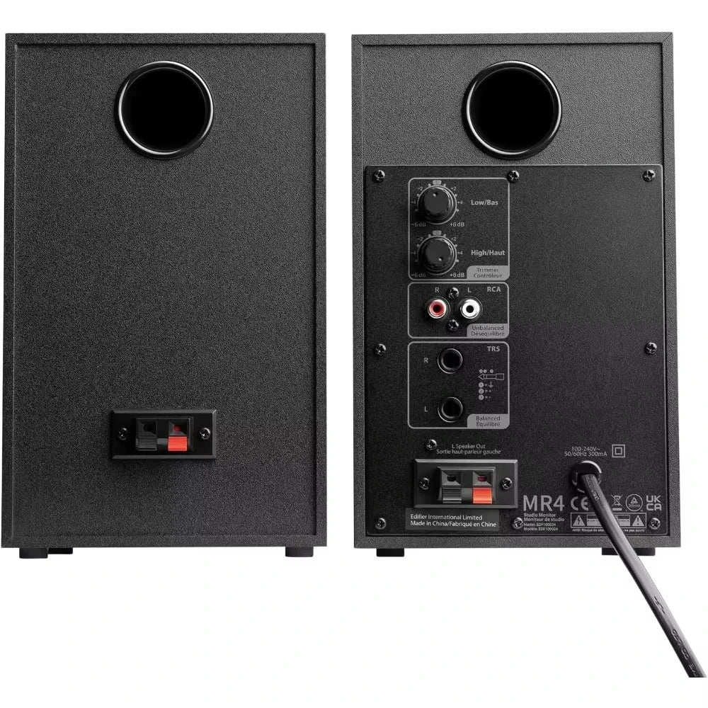 New upgrade MR4 Powered Studio Monitor Speakers, 4" Active Near-Field Reference Speaker - Black (Pair)