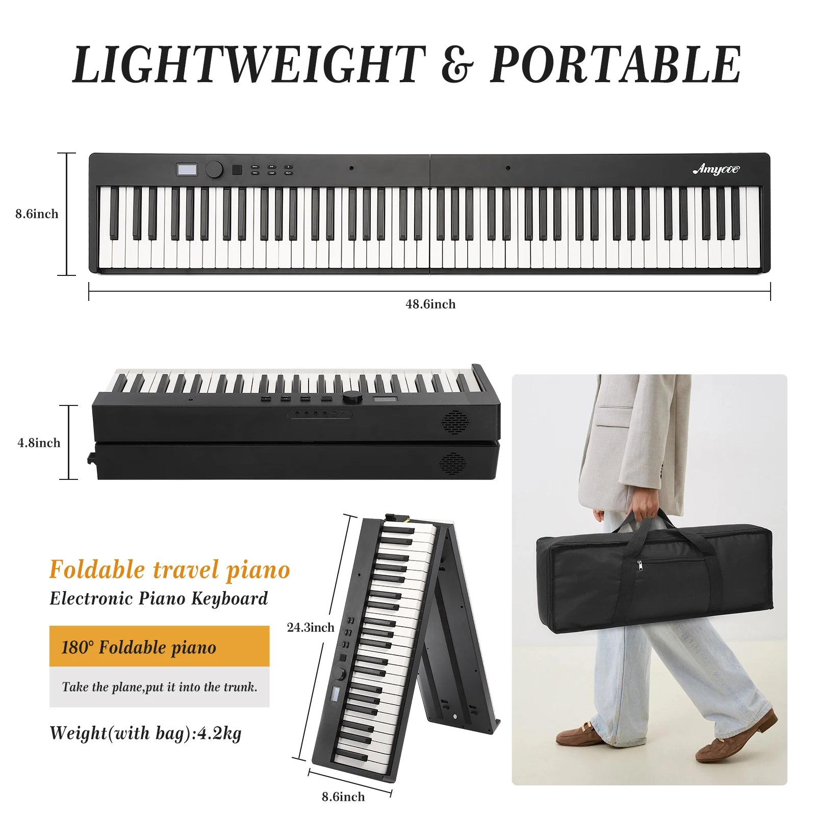 Folding Portable Piano Keyboard 88 Keys
