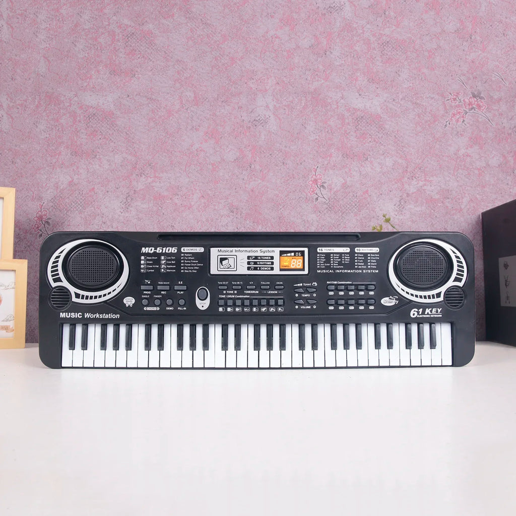 61 Keys Black Digital Music Electronic Keyboard