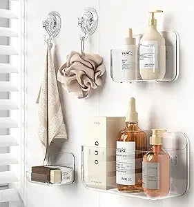 Adhesive Clear Acrylic Bathroom Shower Caddy Organize