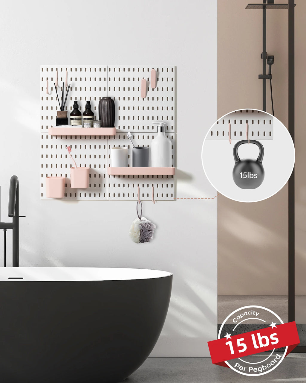 Pink 4pcs Pegboard Combination Kits, Easy Storge