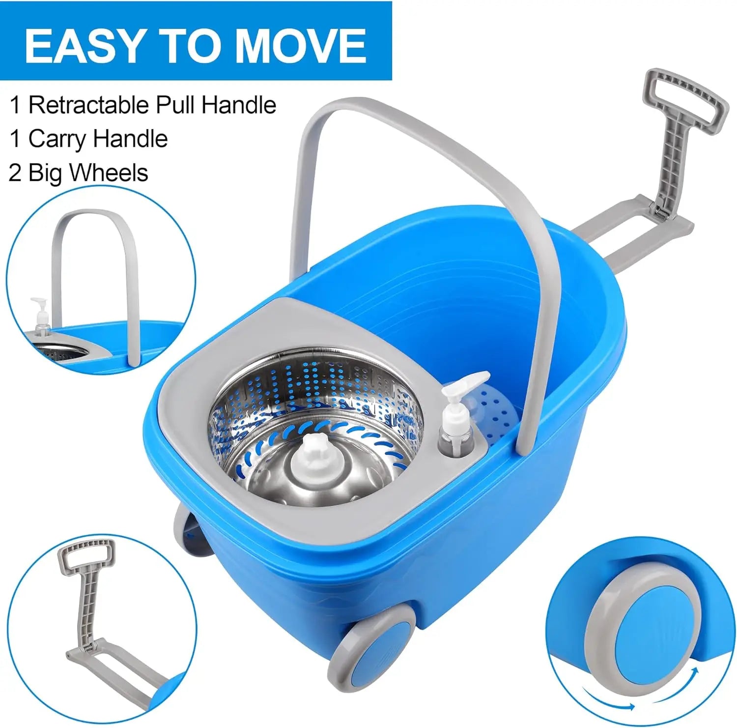 3 Microfiber Replacement Heads, 61" Extended Handle Household Item