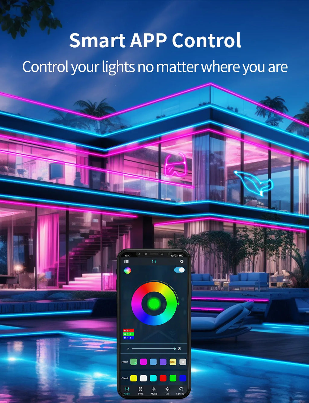 Smart App LED Strip Lights Backlights Home Decor