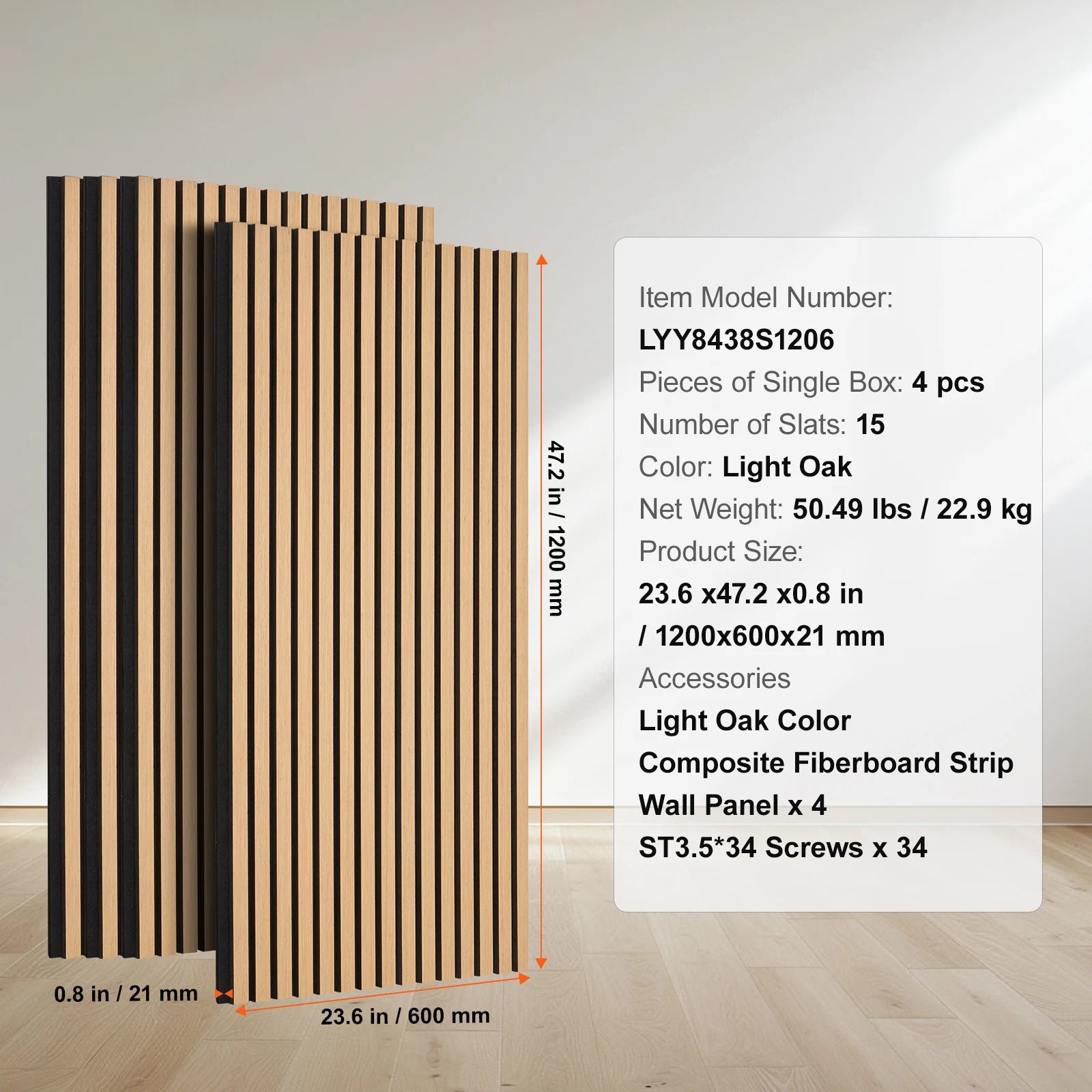 SucceBuy Wood Slat Acoustic Panels