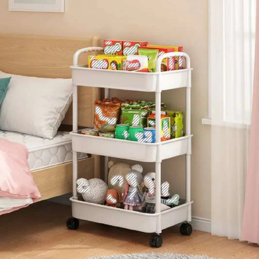 Rolling Storage Cart, Plastic Multi-Functional Organizer