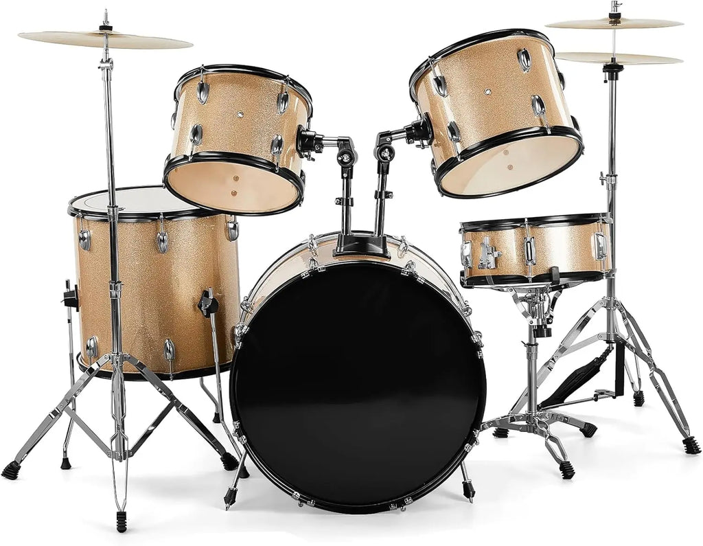 5-Piece Full-Size Drums Kit with Cymbal Stands