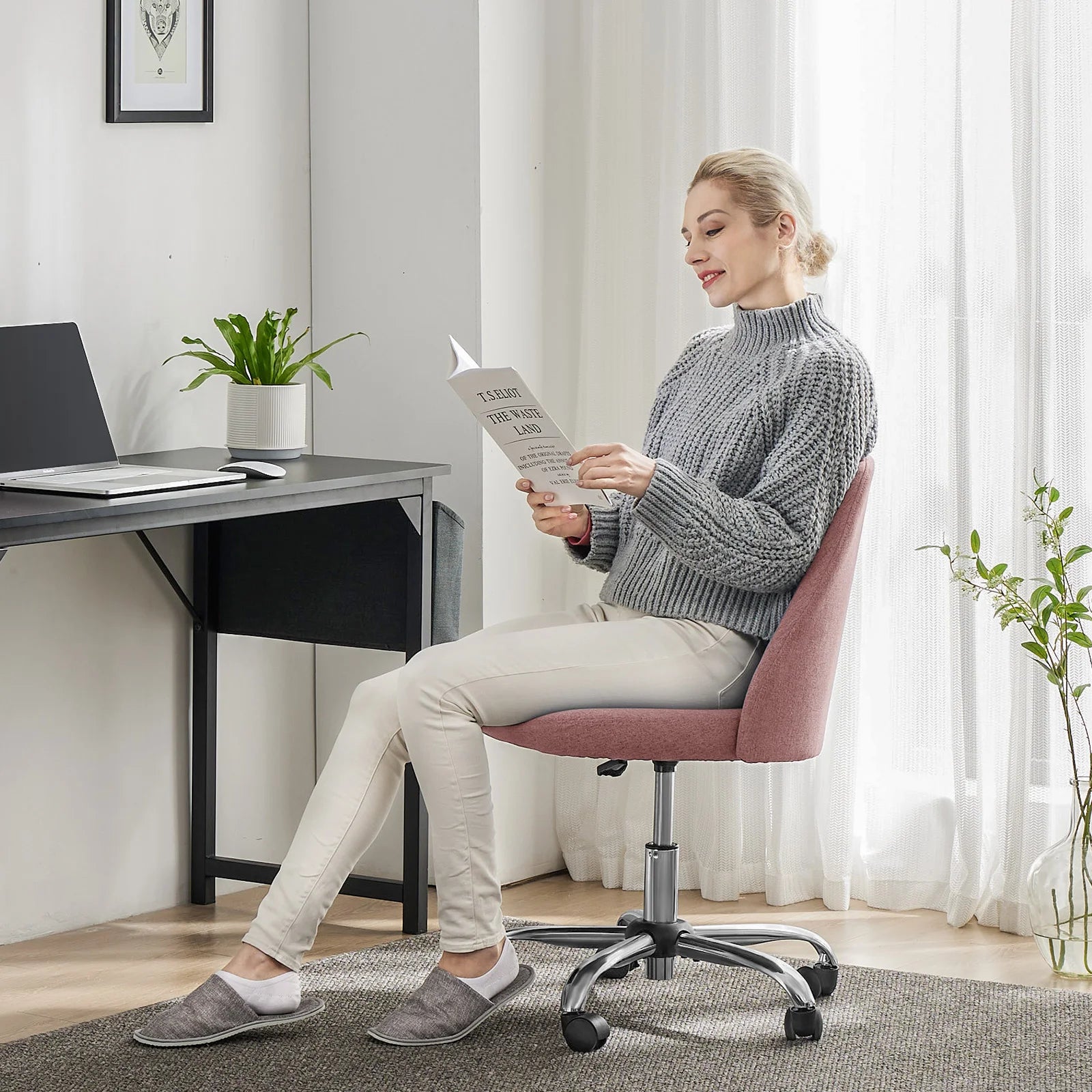 JHK Armless Small Desk Chair