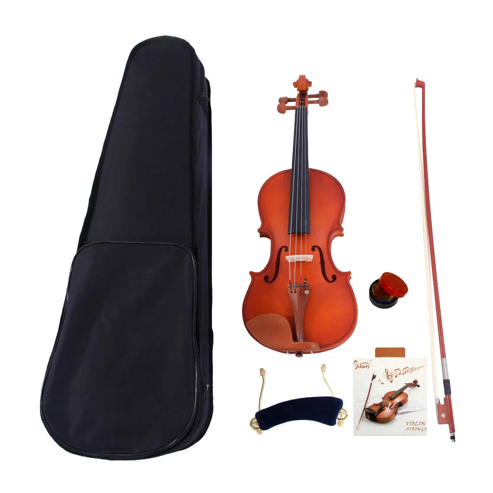 4/4 Acoustic Matt Violin Case Bow Rosin Strings