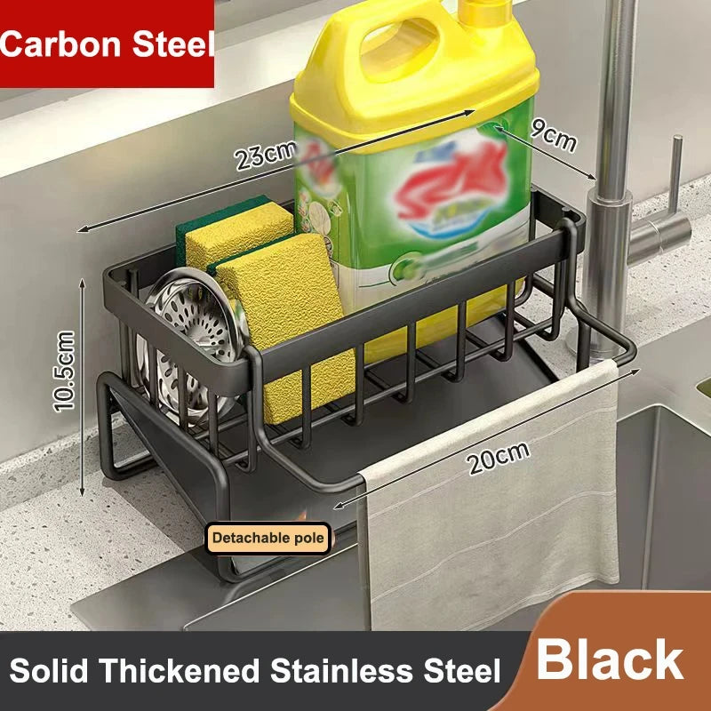 Kitchen Rack Self-Draining Shelf Soap Sponge storage