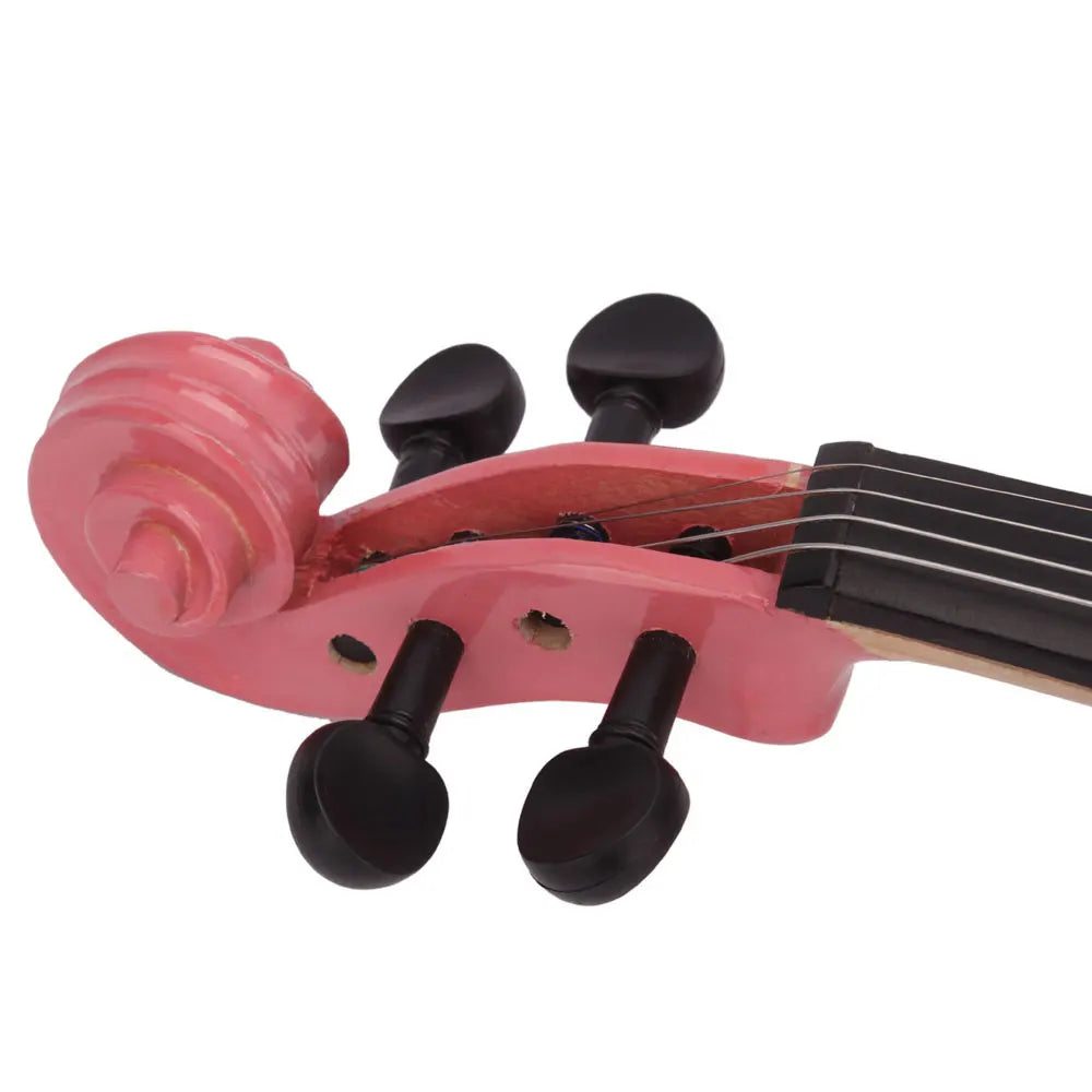 New 1/8 Acoustic Violin Case Bow Rosin Pink