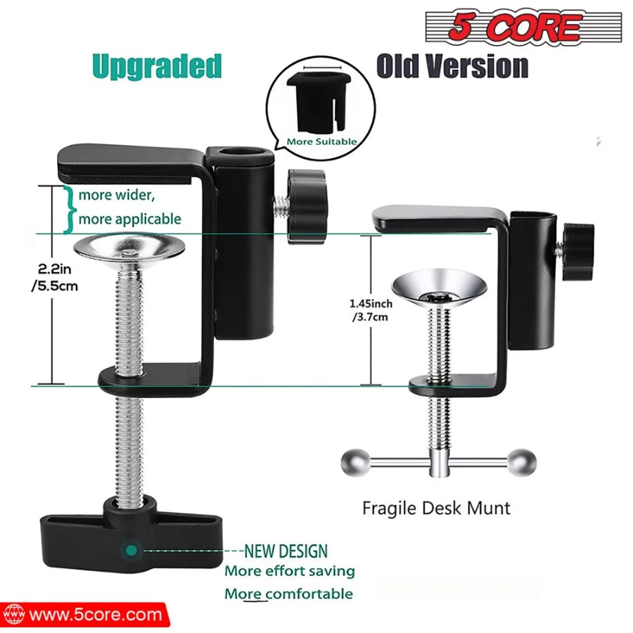 5 Core Mic Arm Adjustable Boom Microphone Stand Desk Mount