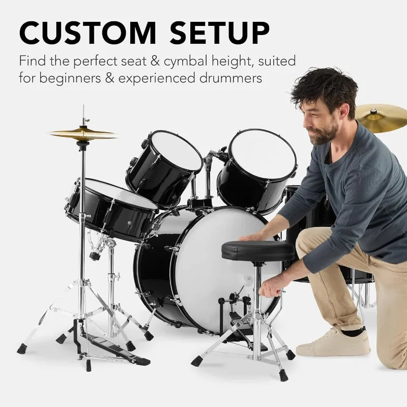 5-Piece Full Size Complete Adult Drum Set