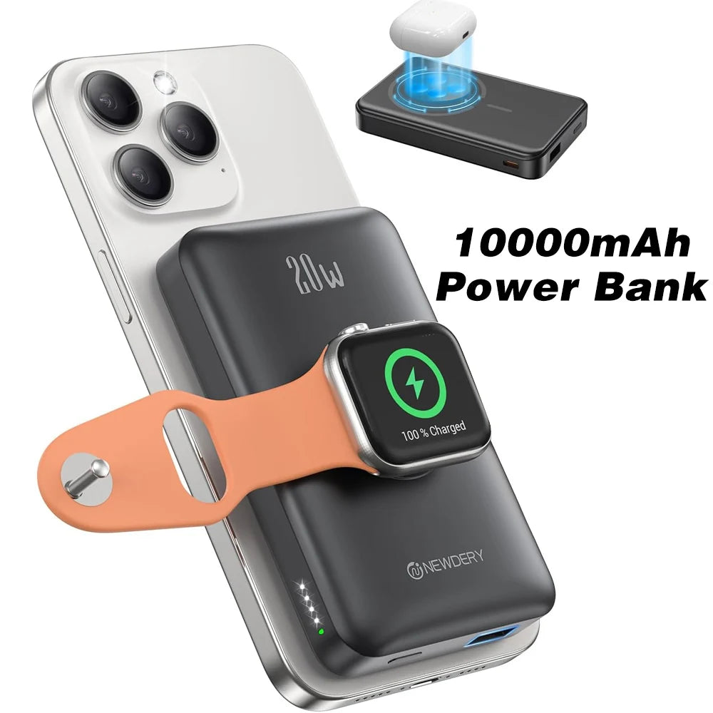 Magnetic Wireless Power Bank for iPhones 2ultra-9 and 16/15,Galaxy