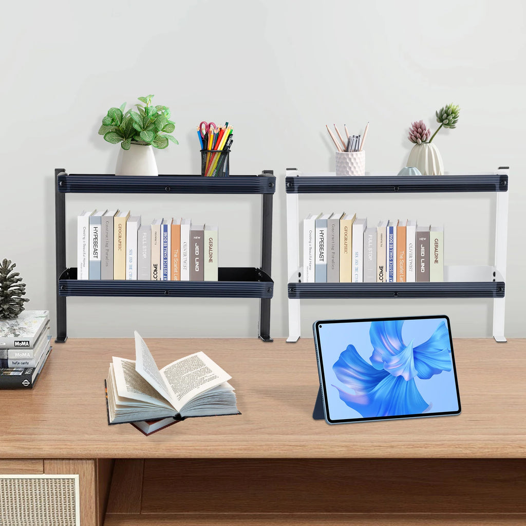 2-tier Clamp-on Desk Shelf Storage Display