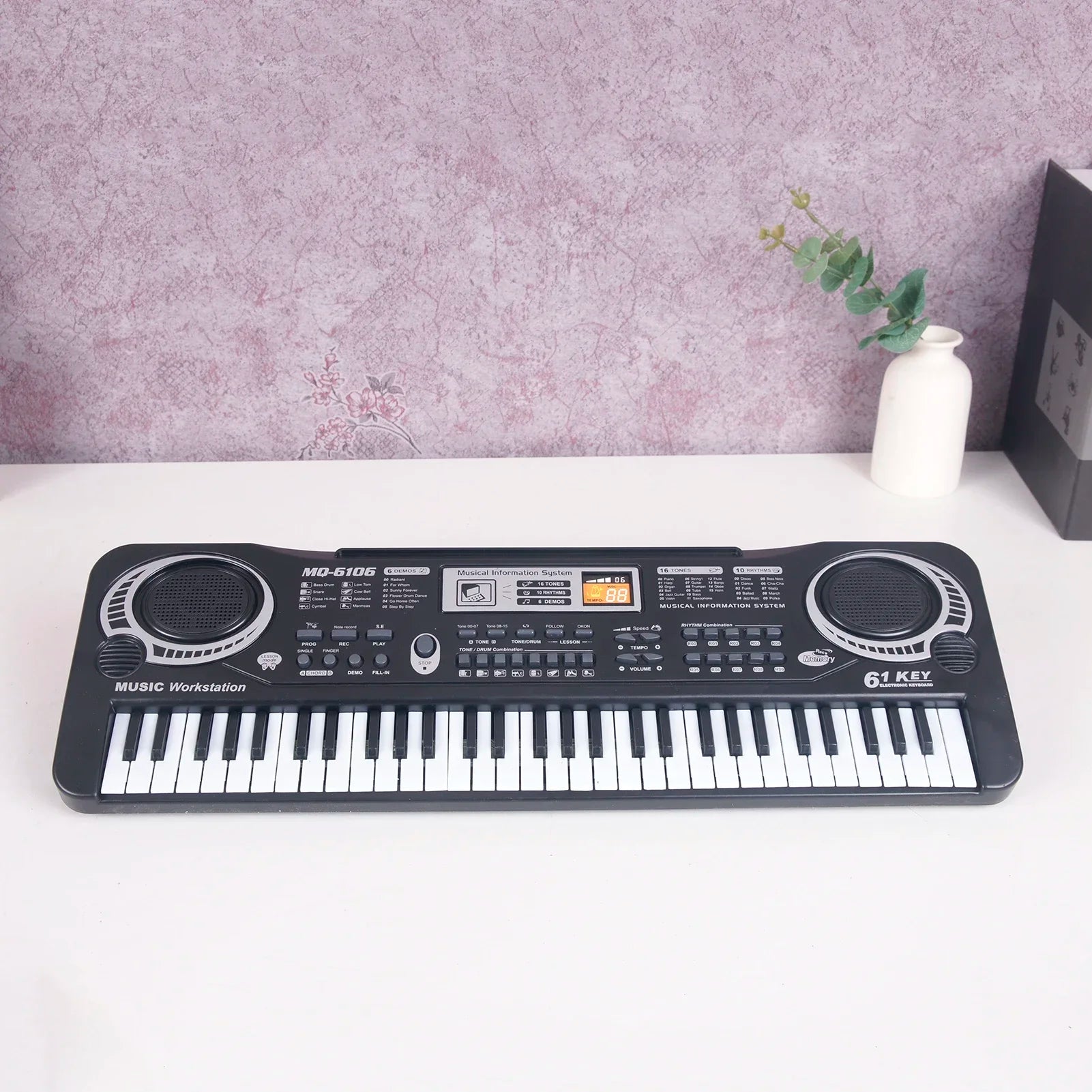 61 Keys Black Digital Music Electronic Keyboard