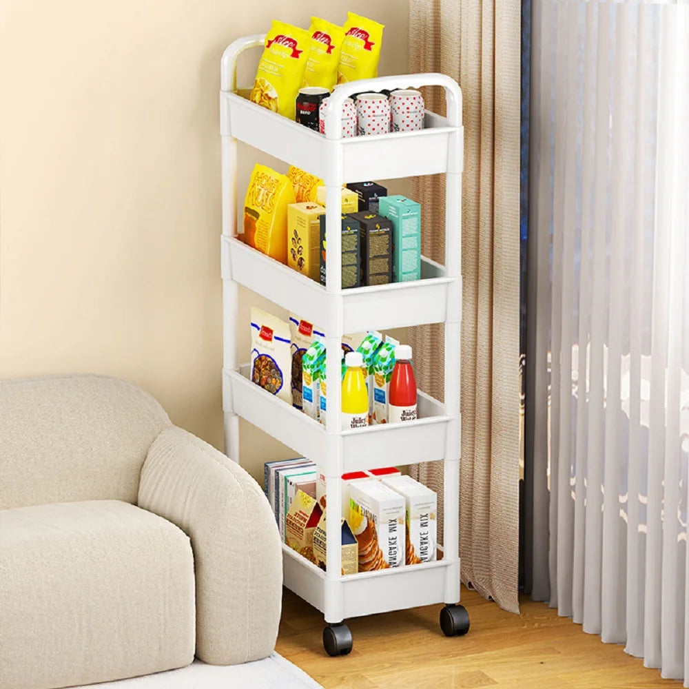 Rolling Storage Cart, Plastic Multi-Functional Organizer