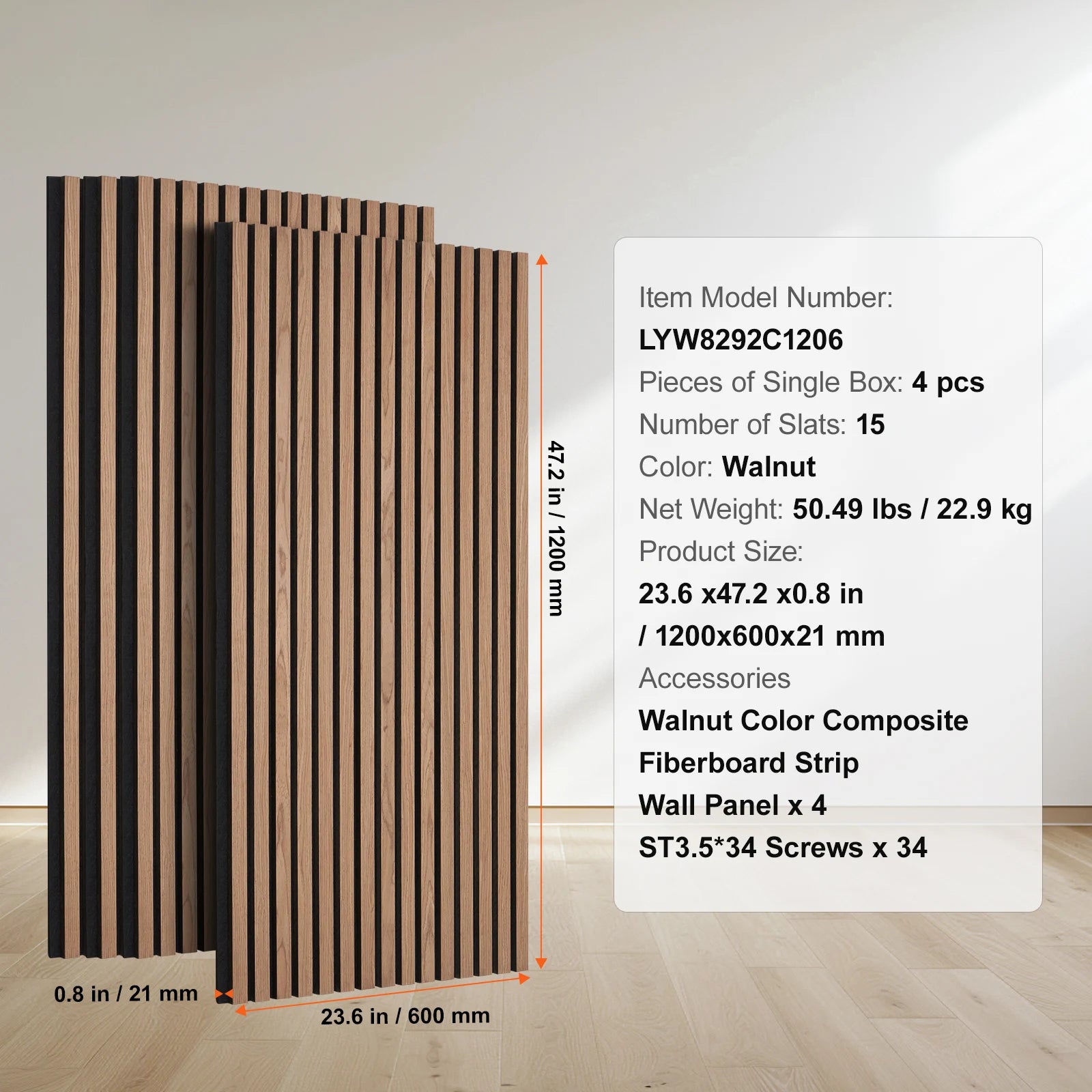 SucceBuy Wood Slat Acoustic Panels