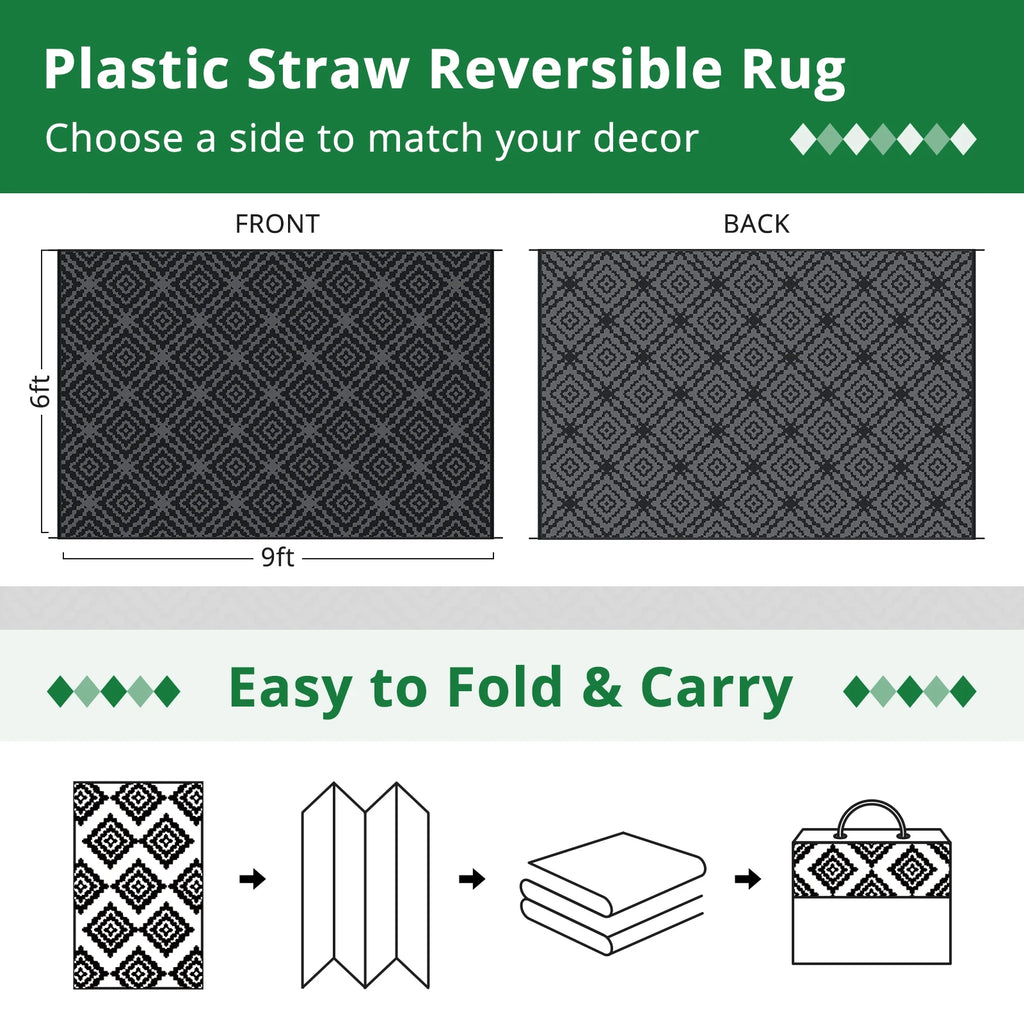 Stain & UV Resistant Waterproof Mat Portable Bag&4 Stakes