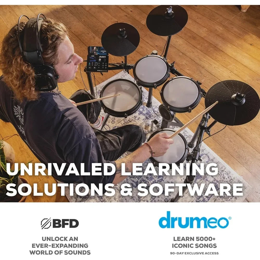 Popular.Nitro Max Kit Electric Drum Set with Quiet Mesh Pads