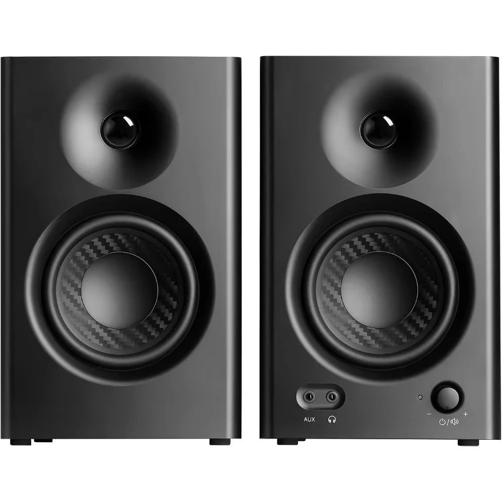 New upgrade MR4 Powered Studio Monitor Speakers, 4" Active Near-Field Reference Speaker - Black (Pair)
