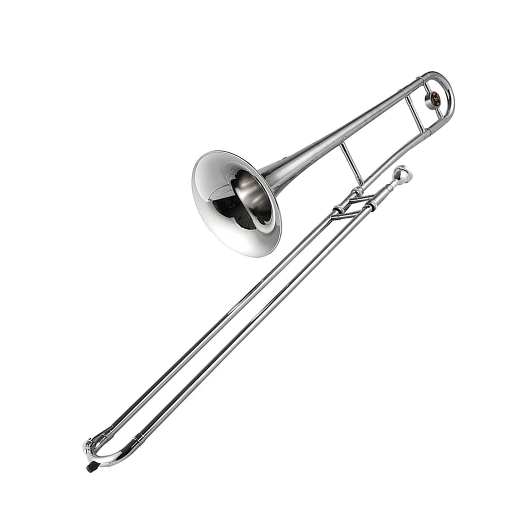 Bb Tone B flat Silver Trumpet Alto Trombone Brass Bb Tone B Flat Wind Instrument with Cupronickel Mouthpiece Brass Gold Lacquer