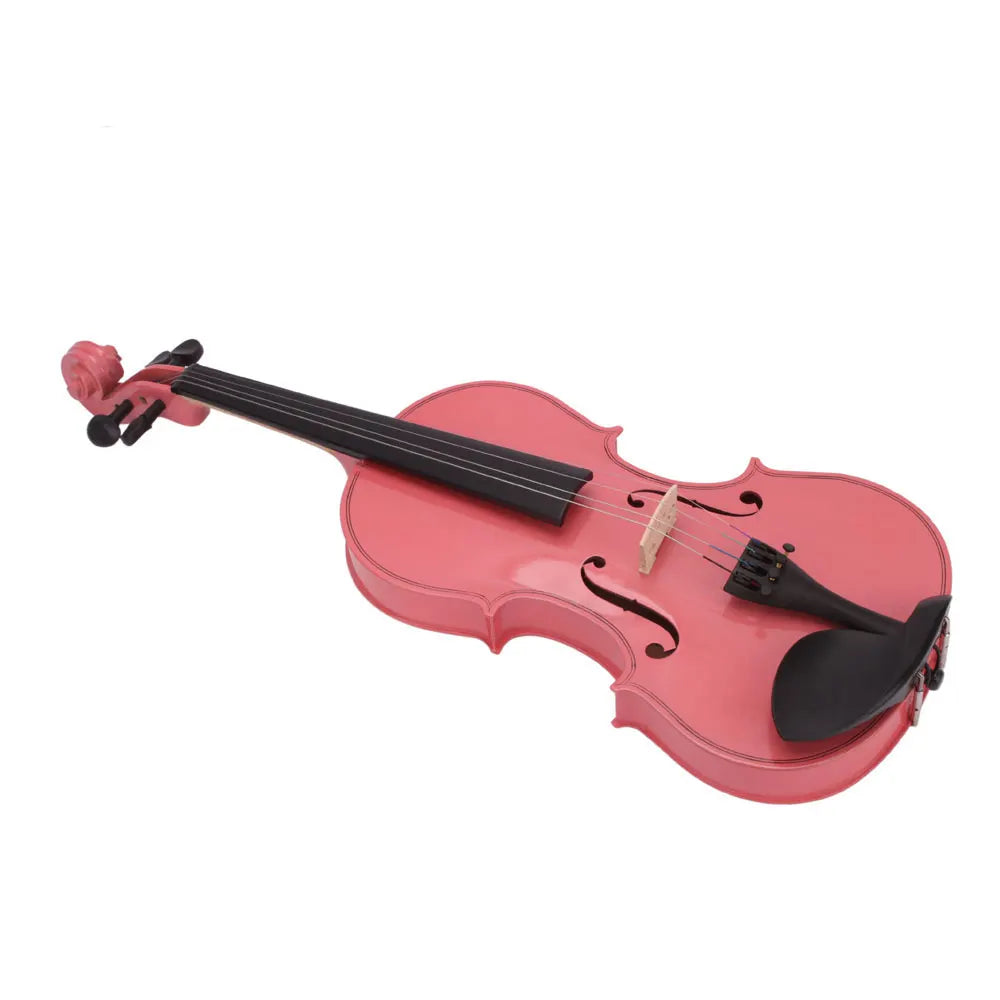 New 1/8 Acoustic Violin Case Bow Rosin Pink