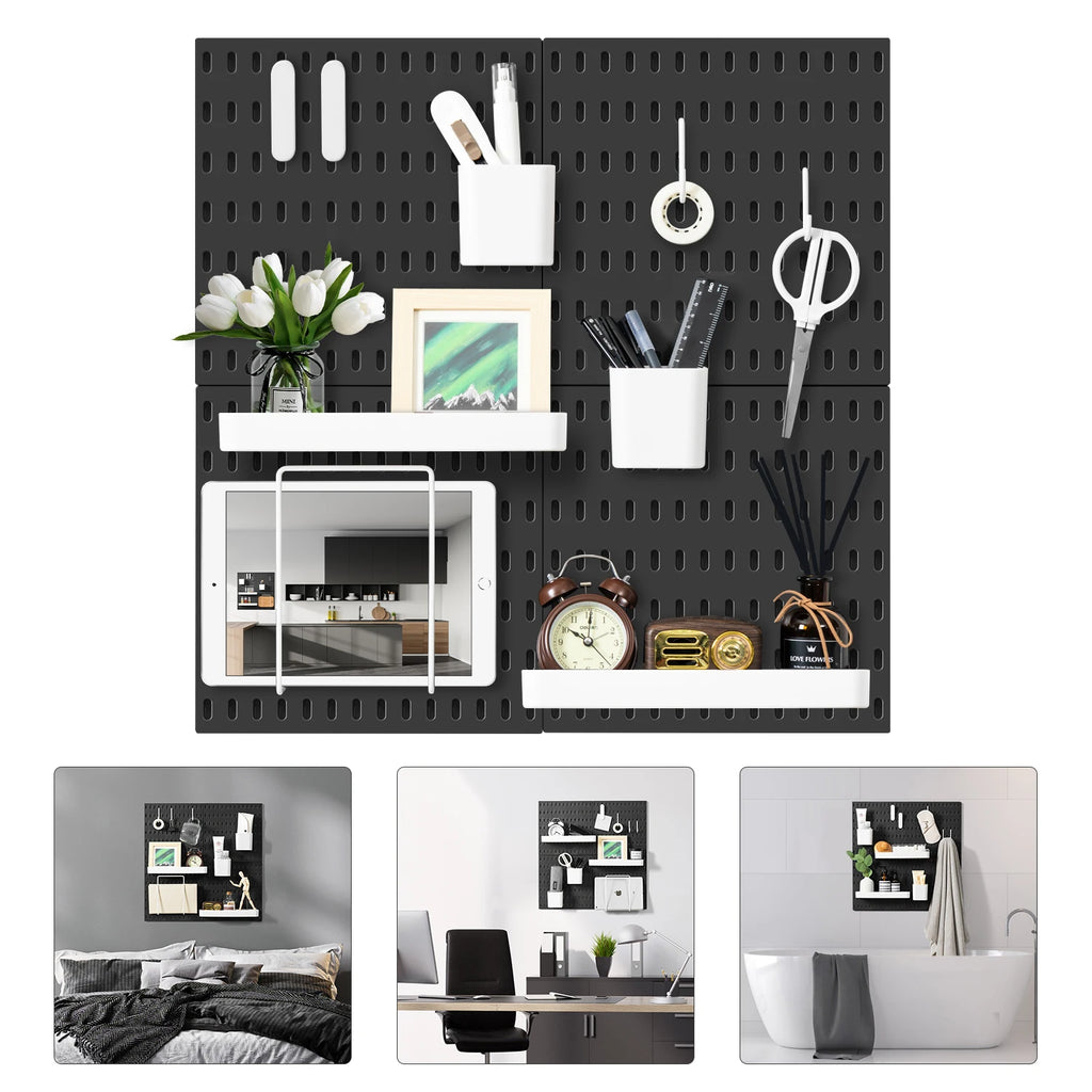 Organizer Kit, 4 Pieces Pegboards and 17 Accessories