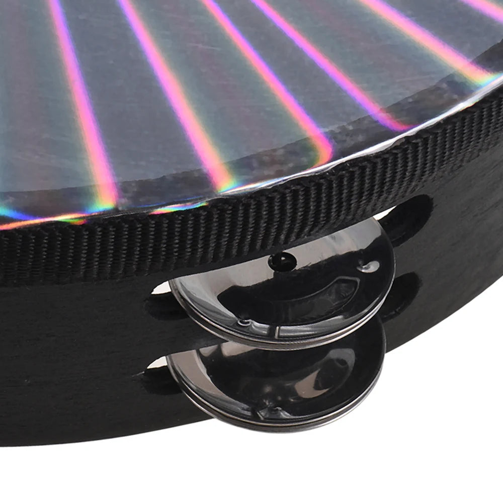 8 Inch Wooden Radiant Tambourine Handbell Hand Drum