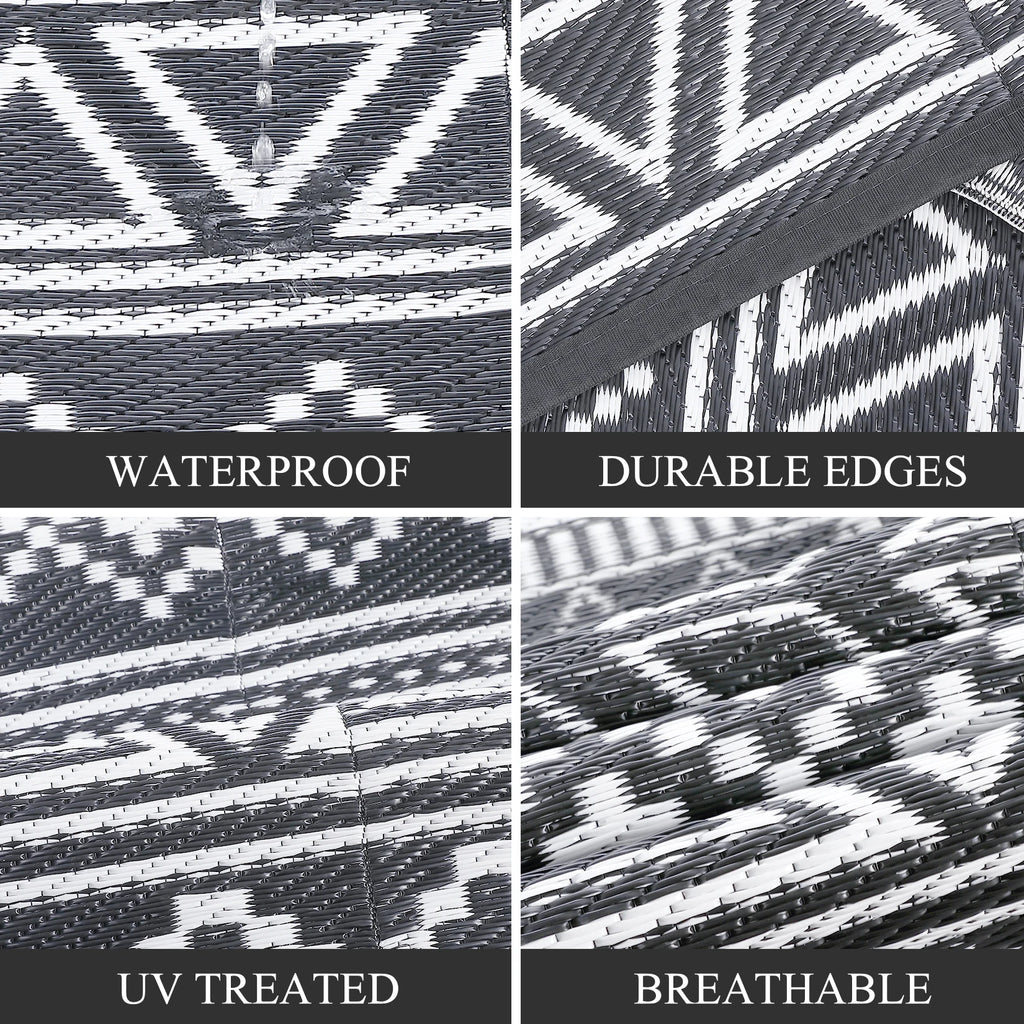 Outdoor 5x8 Waterproof Reversible Patio Rug for Picnic