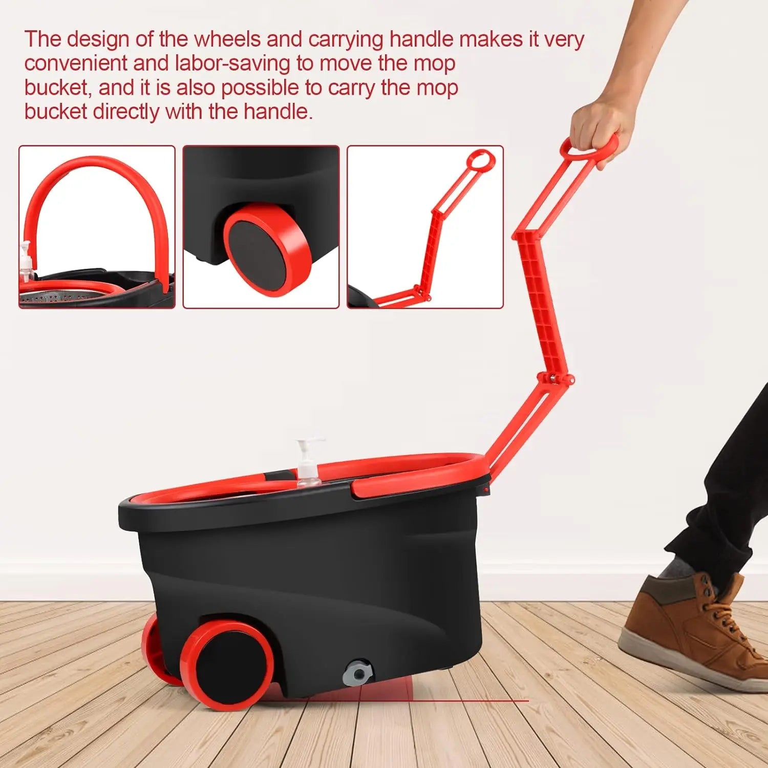Spin Mop Bucket with Microfiber Replacement Heads