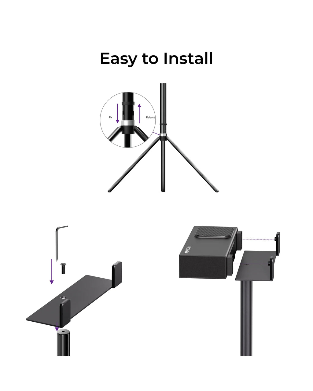 ULTIMEA Pair of Speaker Stands for Nova S90, Extendible