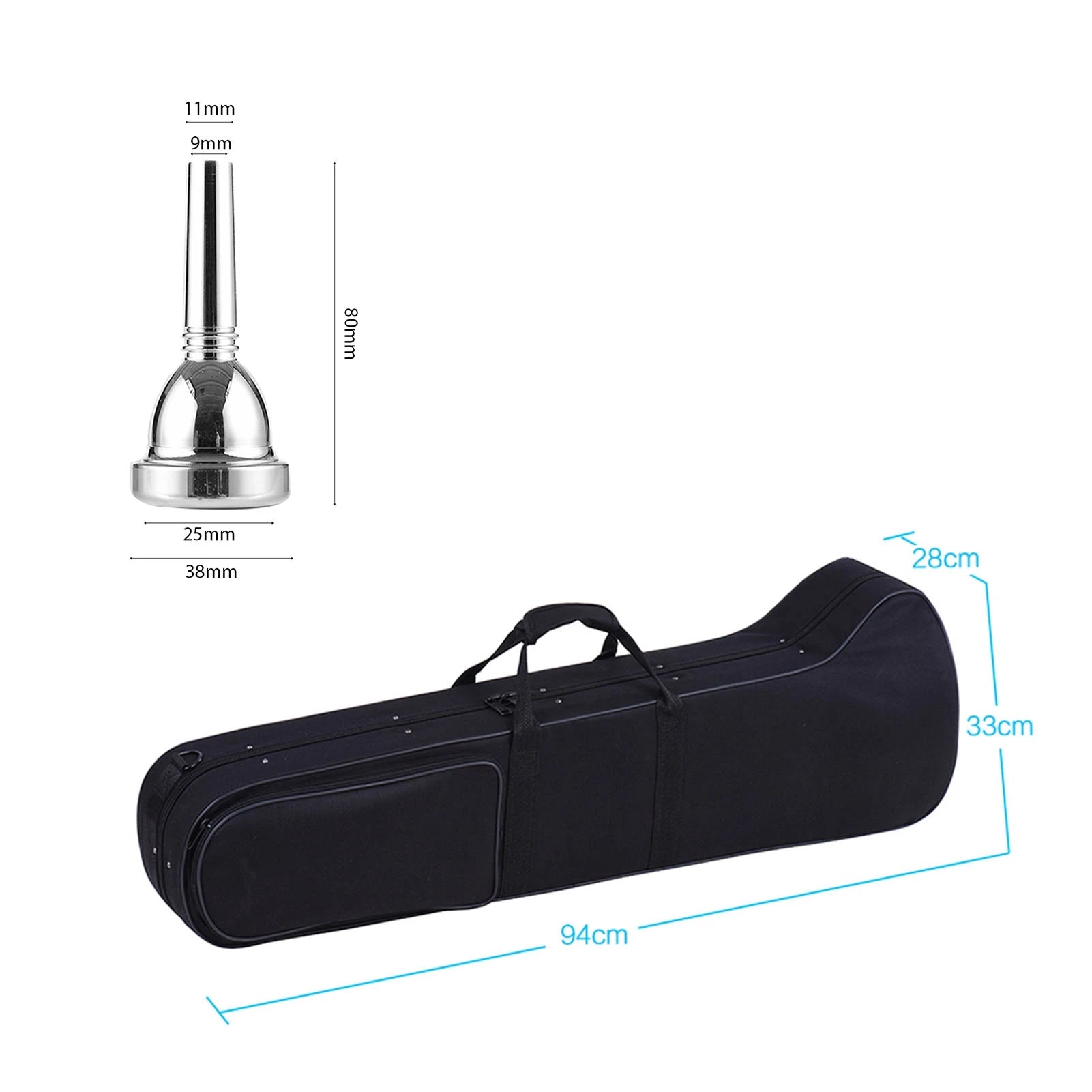 Bb Tone B flat Silver Trumpet Alto Trombone Brass Bb Tone B Flat Wind Instrument with Cupronickel Mouthpiece Brass Gold Lacquer