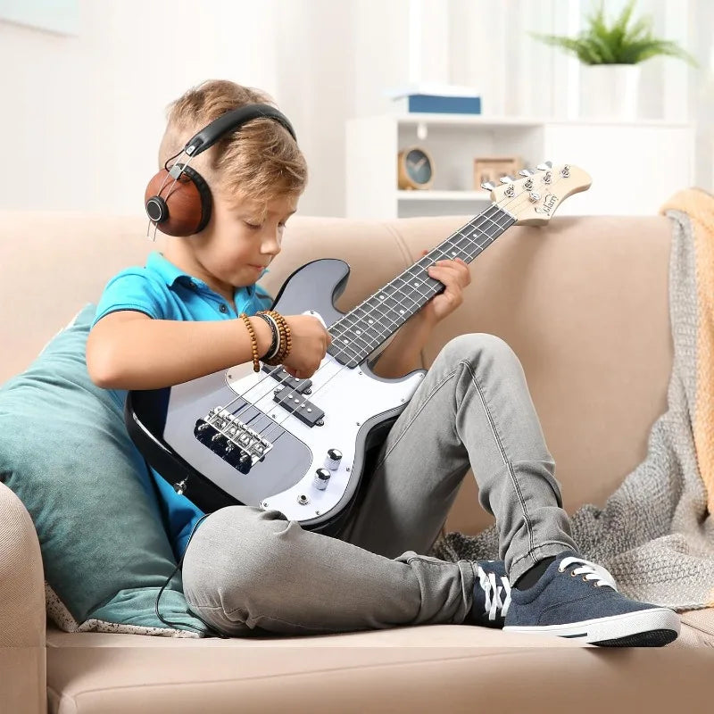 GLARRY 36in Electric Bass Guitar, Starter+Accessories