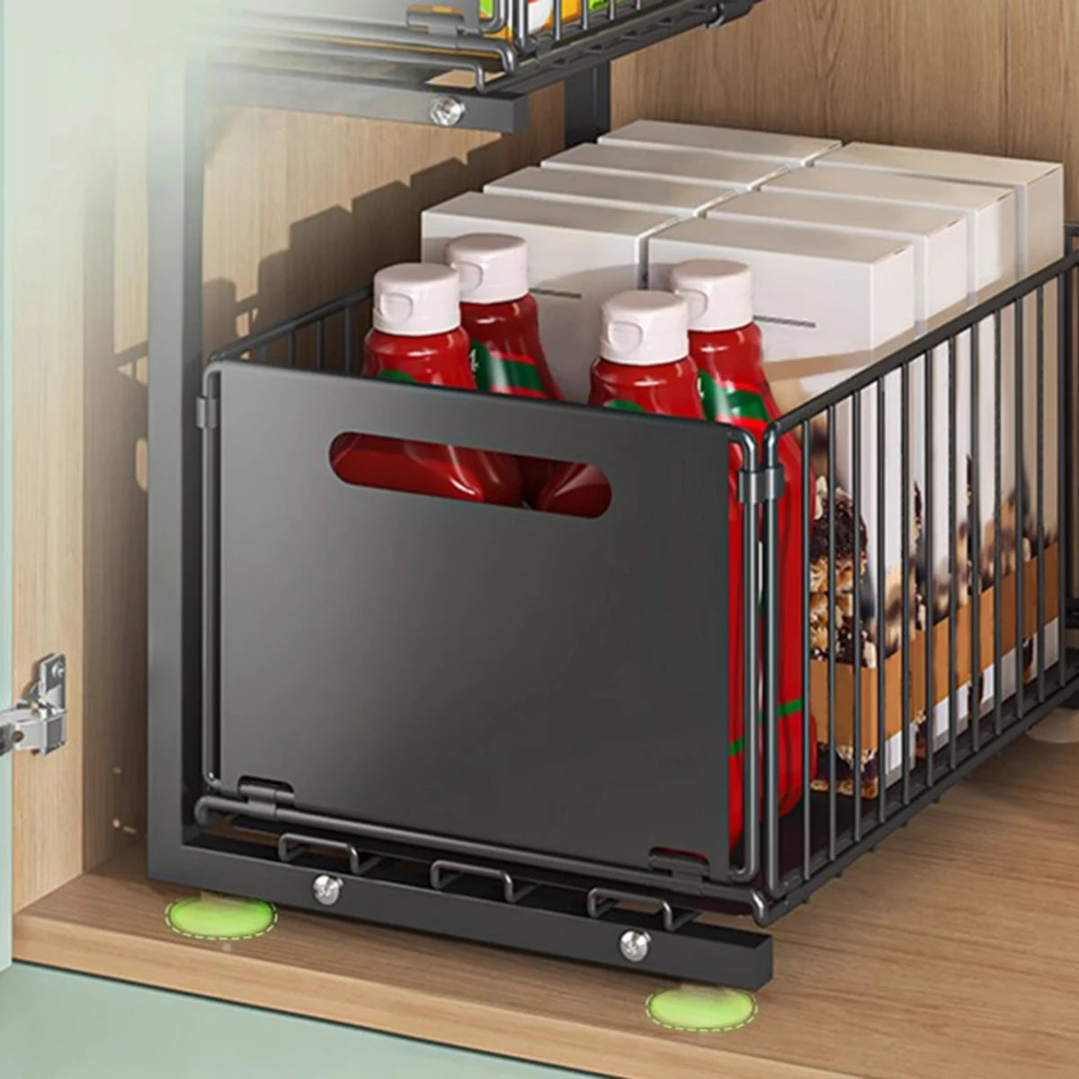 Metal Pull Out Cabinet Organizer,2-Tier